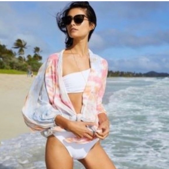 YFB Young Fabulous Broke Carmen Tie Dye tie open front top blouse - Picture 11 of 16